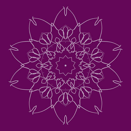 Mandala decorative ornament. Vector illustration. greeting card, invitation. purple colorのイラスト素材