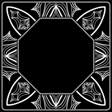 art deco frame with floral ornament for fabric design. vector illustration.のイラスト素材