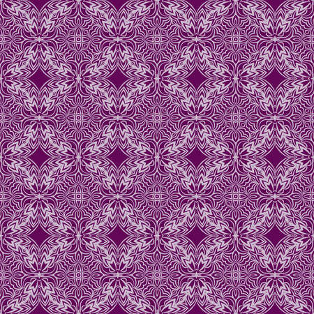beautiful geometric floral ornament. seamless pattern. vector illustration. for design, wallpaper, invitation. purple colorのイラスト素材