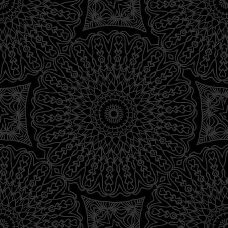 Dark seamless background with decorative ornament . vector illustrationのイラスト素材