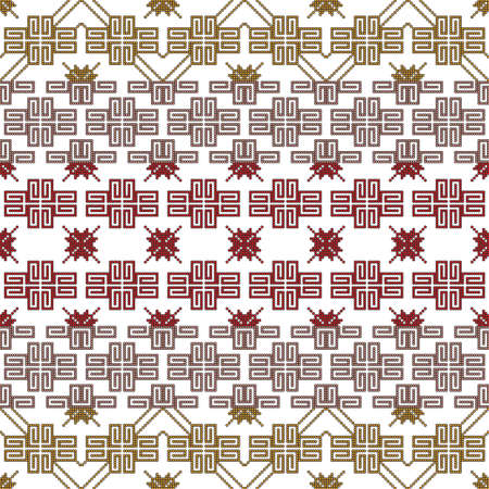 complex for embroidery geometric patterns in the style of pixel art. vector illustration