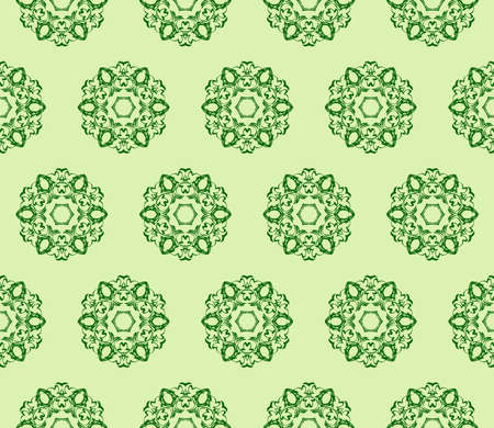 green ornament seamless vector illustration depicting an abstract floral pattern. for design, wedding invitations, textiles, presentationsのイラスト素材