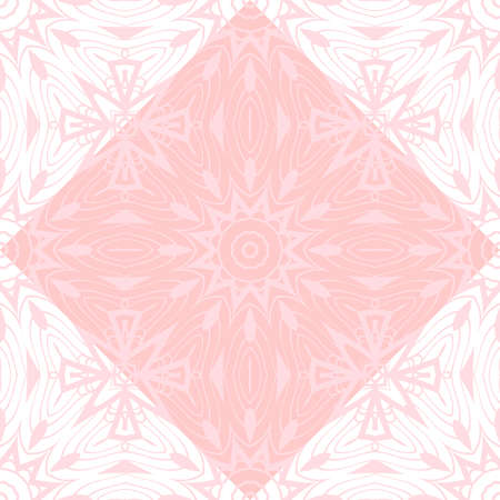 Art deco abstract floral seamless pattern. Rose color monochrome vector illustrationのイラスト素材