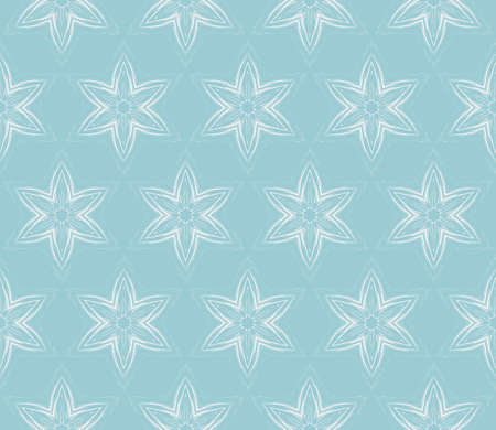 Seamless floral geometric patterns in blue color. Texture for holiday cards, Valentines day, wedding invitations, design wallpaper, pattern fills, web page and banner. Vector illustration.のイラスト素材