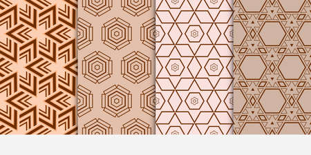 Set of abstract geometric seamless pattern.