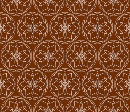 seamless floral geometric patterns. brown color.のイラスト素材