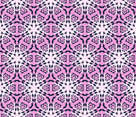 Seamless geometric pattern on a light pink background with the image of purple and white geometry. vector illustration. for greeting cards, banners, printing, ethnic ornamentのイラスト素材