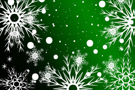 Christmas holiday green background with snowflakes. Christmas vector pattern design for greeting card, wallpaper, backdrop.のイラスト素材