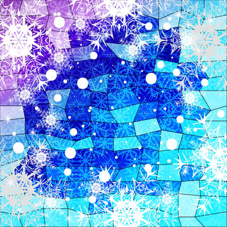 Christmas backdrop with snowflakes on polygonal patternのイラスト素材