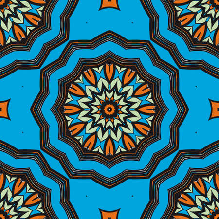 Decorative floral wallpaper for interior design. Modern geometric ornament. Seamless vector illustrationのイラスト素材
