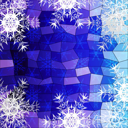 Winter blue, purple background with snowflakes. Christmas vector pattern design for geeting card, wallpaper, backdrop.のイラスト素材