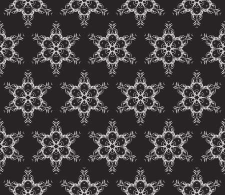 seamless vector pattern. floral ornament. interior decoration, wallpaper, presentation, fashion design. black and white colorのイラスト素材
