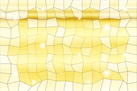 Polygon background of yellow color with a bright central part of the selection. Vector illustration. Geometrical composition for design, presentations, wallpapers.のイラスト素材