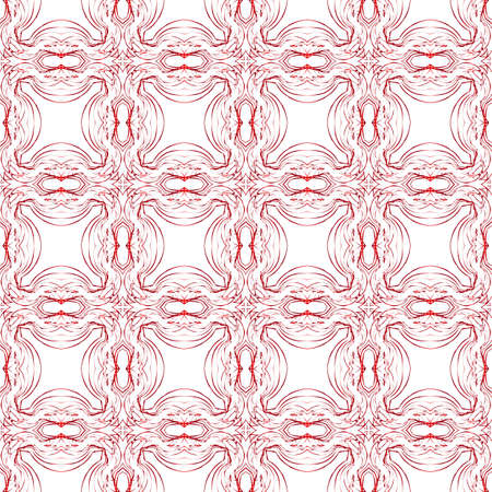 floral pattern of geometric elements. seamless pattern. red gradient color. vector illustration. design for printing, presentation, textile industry.のイラスト素材