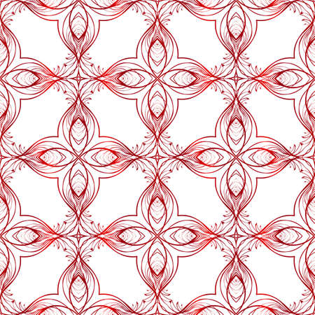 Abstract Vector seamless pattern with abstract floral and leave style. Repeating sample figure and line. red gradient. For modern interiors design, wallpaper, textile industryのイラスト素材