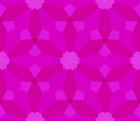 Seamless mosaic of floral stained-glass window in purple color. Vector illustration.