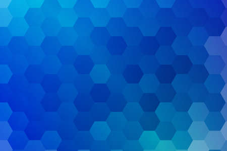 Vector illustration of hexagons on a blue background. A series of polygonal backgrounds. Geometric pattern with gradient. Ideas for your business presentations, printing, design.のイラスト素材