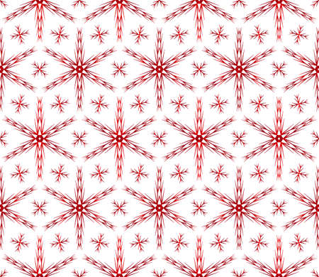 Christmas snowflakes on beautiful Christmas pattern vector illustration on red gradient.のイラスト素材