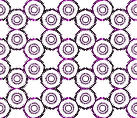 geometric seamless vector illustration. oval and circle. purple gradient.のイラスト素材