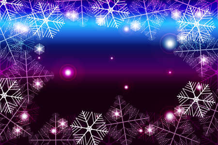 red and purple gradient New Year background. White snowflakes, Vector illustration. Mery Christmas and Hapy New year theme. For greeting card, presentation, designのイラスト素材