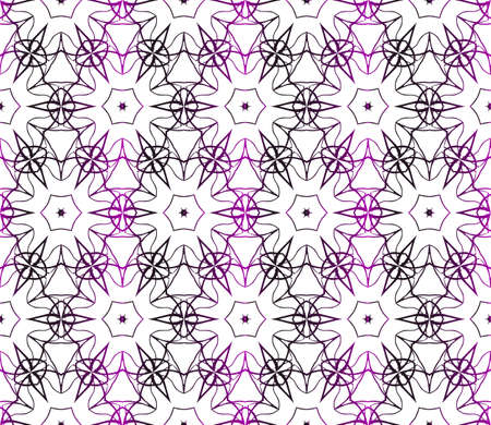 Seamless vector illustration in purple gradient with the image of abstract flowers.