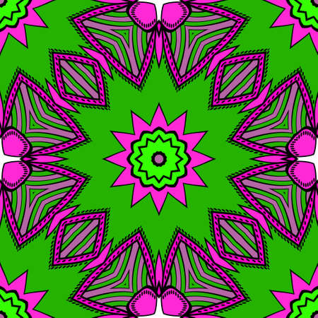 geometric pattern in floral style. Ornament. Vector illustration. For modern interior design, fashion textile print, wallpaperのイラスト素材