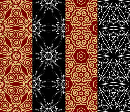 Orient Geometric Pattern Set. Vector illustration. For cover book, page wallpaper, interior, fashionのイラスト素材