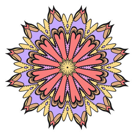 Vector mandala, Floral mandala. Oriental mandala. Vintage decorative elements. Vector illustration. It is super brilliant vector illustrationのイラスト素材