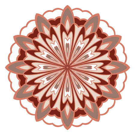 Sacred oriental mandala. color floral ornament. Abstract shapes in Asian style. Vector Illustrationのイラスト素材