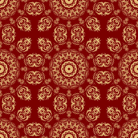 Decorative religion floral ornament. seamless pattern. vector illustration. Tribal Ethnic Arabic, Indian, motif. for interior design, wallpaperのイラスト素材
