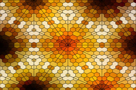 gold color fantasy mosaic. modern ornament. vector illustration. for design, presentation, cover,...