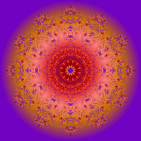 gold color round mandala on black background. vector illustration. for relax, tatoo, invitation ornamemtのイラスト素材