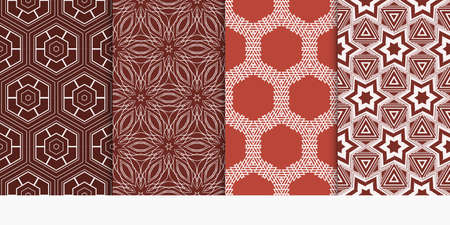 set of geometry seamless pattern. abstract geometry triangle, hexagon. vector illustration. modern...