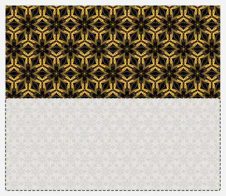 cover version of the invitation. golden floral pattern on a black background. space for text. vector illustration.のイラスト素材