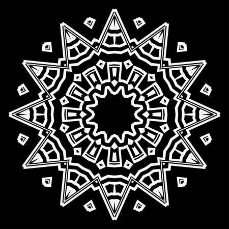 Flower GEOMETRIC mandala. Printable package decorative elements. Coloring page template. It is fantastic vector illustrationsのイラスト素材