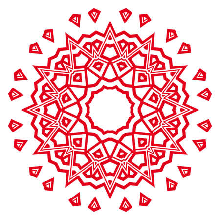 Floral Geometric Pattern with hand-drawing Mandala. Vector super illustration. For fabric, textile, bandana, scarg, colored printのイラスト素材