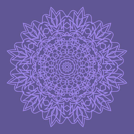 Decorative Cicle Floral Vector Shapes. Flower purple mandala. Vector illustration for designのイラスト素材