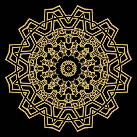 Round pattern flower mandala. circle floral ornament. Legend decorative vector illustrationのイラスト素材