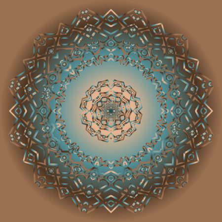 Astral Beautiful round flower mandala. Vector illustration. Abstractのイラスト素材