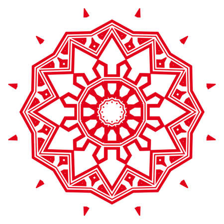 Floral Geometric Pattern with hand-drawing Mandala. Vector super illustration. For fabric, textile, bandana, scarg, colored printのイラスト素材