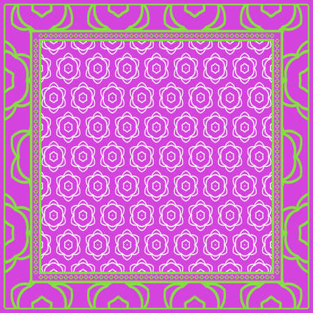 Floral Geometric Pattern. vector illustration. For fabric, textile, bandana, scarg, print.のイラスト素材