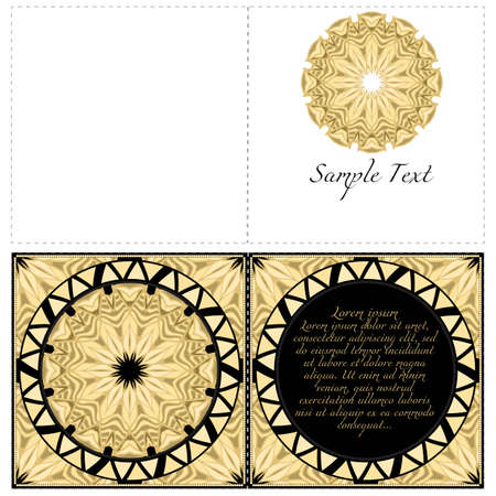 Invitation or Card template with floral mandala pattern. Decorative background for Wedding, greeting cards, Birthday Invitation. The front and rear sideのイラスト素材
