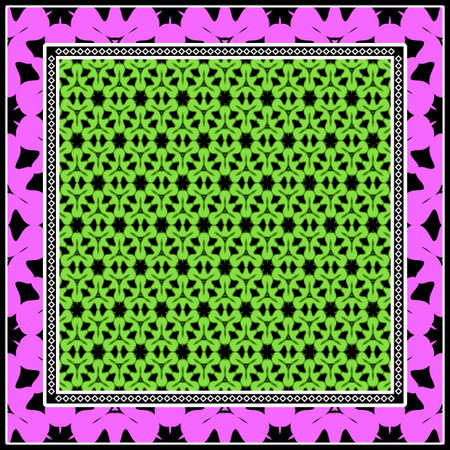 Floral Geometric Pattern. vector illustration. For fabric, textile, bandana, scarg, printのイラスト素材