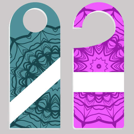 Please do not disturb hotel design with mandala ornament. Vector illustrationのイラスト素材