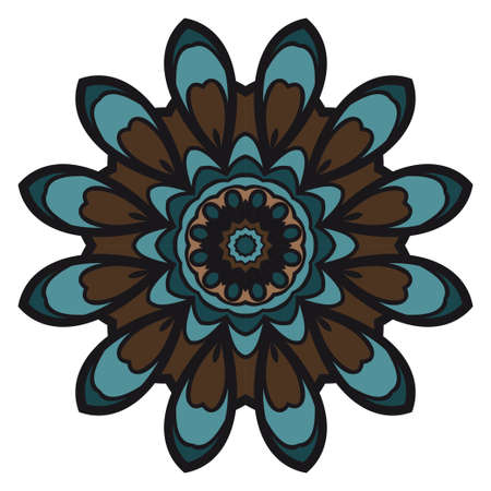 Round pattern flower mandala. circle floral ornament. Legend decorative vector illustration.のイラスト素材