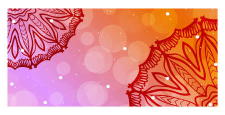 Colorful Design with Floral Mandala Background. Vector Design. Ottoman, Arabic, Oriental, Turkish, Indian,Motif. Template for Flyer or Invitation Card Designのイラスト素材