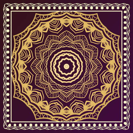 Floral pattern, colour scarf design. For design of carpet, shawl, pillow, cushion. Vector illustration.のイラスト素材