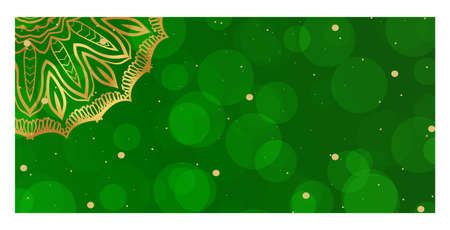 Vector hOLIDAY FLYER with Mandala Pattern. Template for Flyer or Invitation Card Design.のイラスト素材
