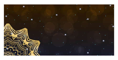 Vector hOLIDAY FLYER with Mandala Pattern. Template for Flyer or Invitation Card Design.のイラスト素材