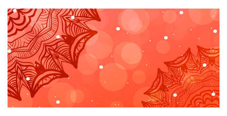 Vector hOLIDAY FLYER with Mandala Pattern. Template for Flyer or Invitation Card Design.のイラスト素材